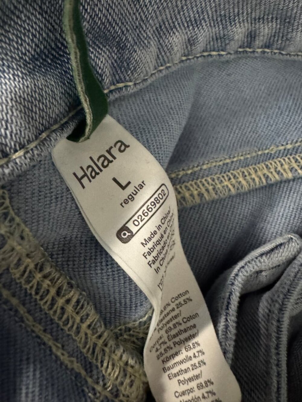 Halara Flex Asymmetric Wide Leg womens jeans Large Blue denim - Picture 5 of 8